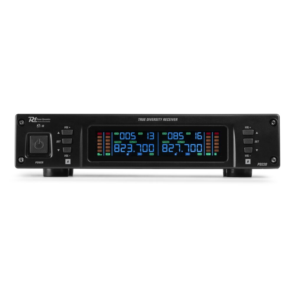 PD220B 2x 80-Channel UHF Wireless Microphone True Diversity System BP ...